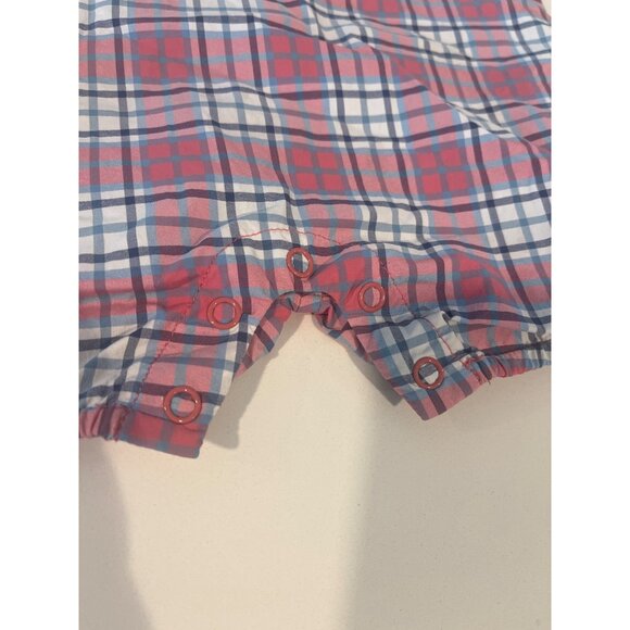Vineyard Vines Plaid Whale Shortall Baby Romper Nautical Preppy Summer Outfit - Picture 3 of 6